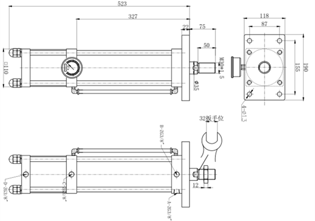 JRNT复合迷你倒装型菠萝福利导航缸产品外形尺寸图