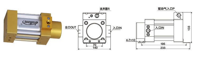 单驱动头单作用菠萝福利导航泵外形尺寸图
