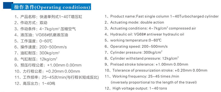 JRF单体式菠萝福利导航缸操作条件